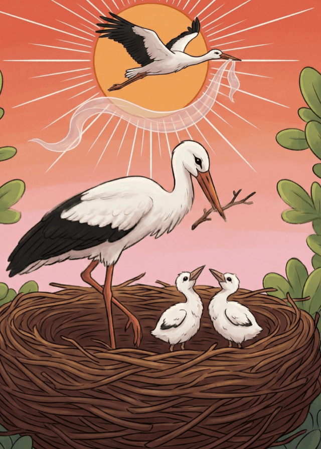 The Stork Lenormand Card Meaning